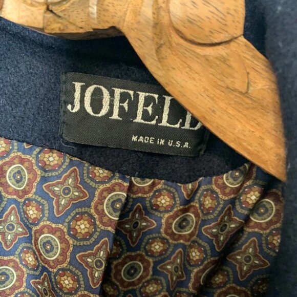 Vintage Navy Blue Wool Top Coat Dress Coat Sz Medium Union Made - Picture 7 of 14